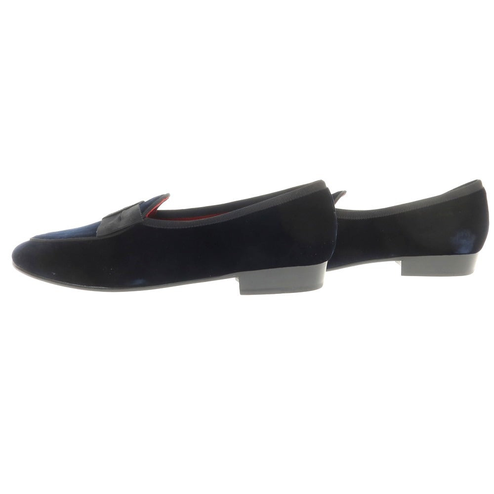 [New Outlet] Baudoin &amp;amp; Lange Velvet Opera Shoes Loafers Belgian Shoes Dark Navy [41] [Condition Rank N-] [Men&