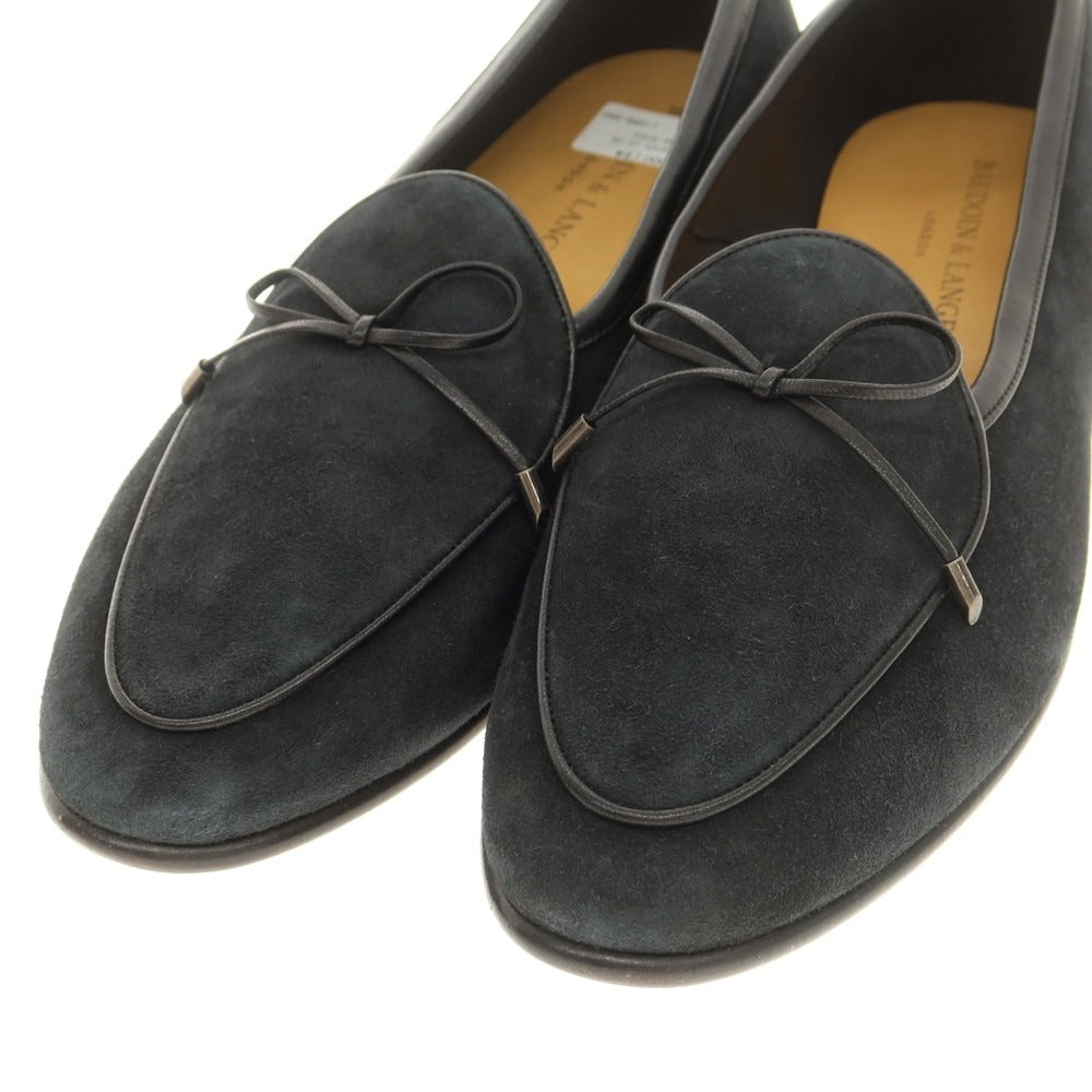 [New Outlet] Baudoin &amp;amp; Lange Lamb Leather Suede Ribbon Loafers Belgian Shoes Obsidian Black [41] [Condition Rank N-] [Men&