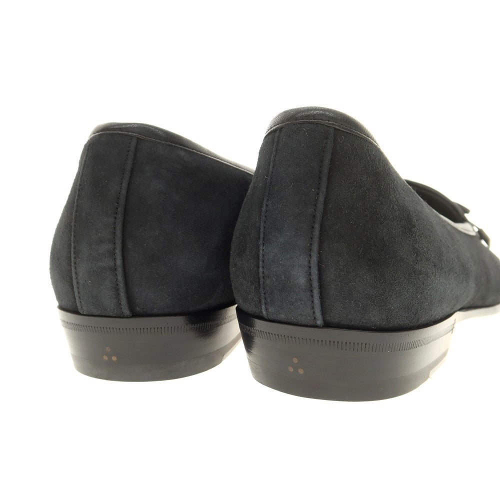 [New Outlet] Baudoin &amp;amp; Lange Lamb Leather Suede Ribbon Loafers Belgian Shoes Obsidian Black [41] [Condition Rank N-] [Men&