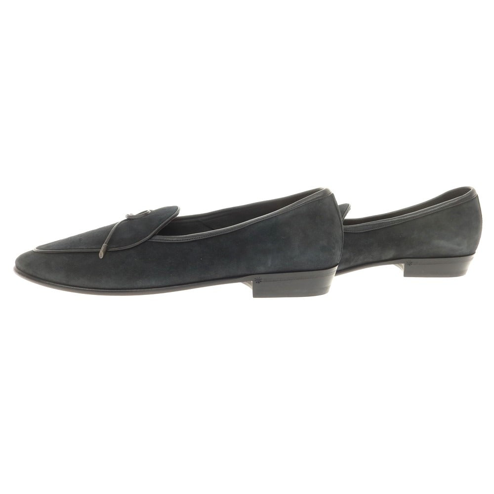 [New Outlet] Baudoin &amp;amp; Lange Lamb Leather Suede Ribbon Loafers Belgian Shoes Obsidian Black [41] [Condition Rank N-] [Men&