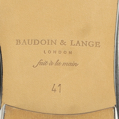 [New Outlet] Baudoin &amp;amp; Lange Lamb Leather Suede Ribbon Loafers Belgian Shoes Obsidian Black [41] [Condition Rank N-] [Men&