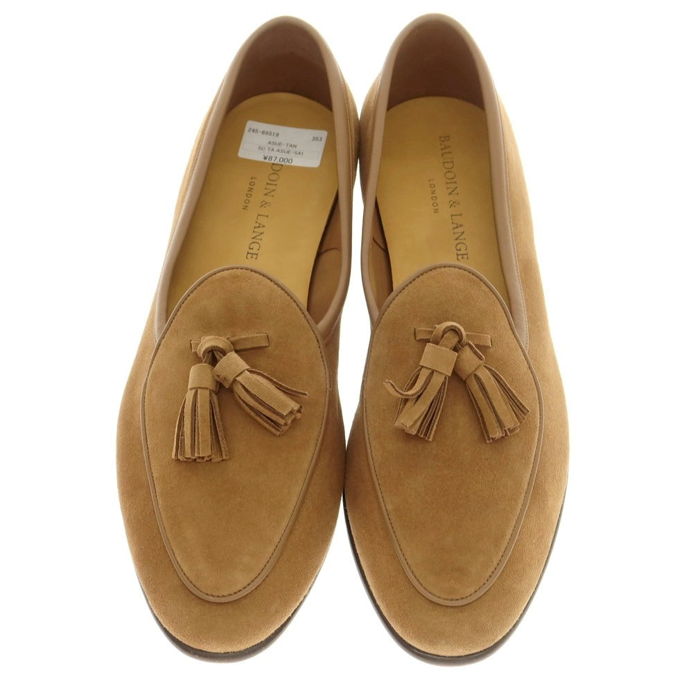 [New Outlet] Baudoin &amp;amp; Lange Lamb Leather Suede Tassel Loafers Belgian Shoes Light Brown [41] [Condition Rank N-] [Men&