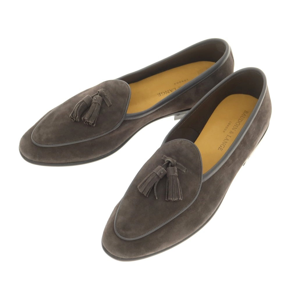 [New Outlet] Baudoin &amp;amp; Lange Lamb Leather Suede Tassel Loafers Belgian Shoes Dark Grey [41] [Condition Rank N-] [Men&