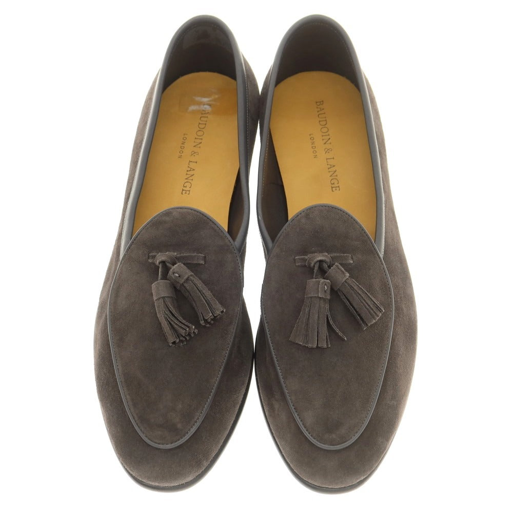 [New Outlet] Baudoin &amp;amp; Lange Lamb Leather Suede Tassel Loafers Belgian Shoes Dark Grey [41] [Condition Rank N-] [Men&