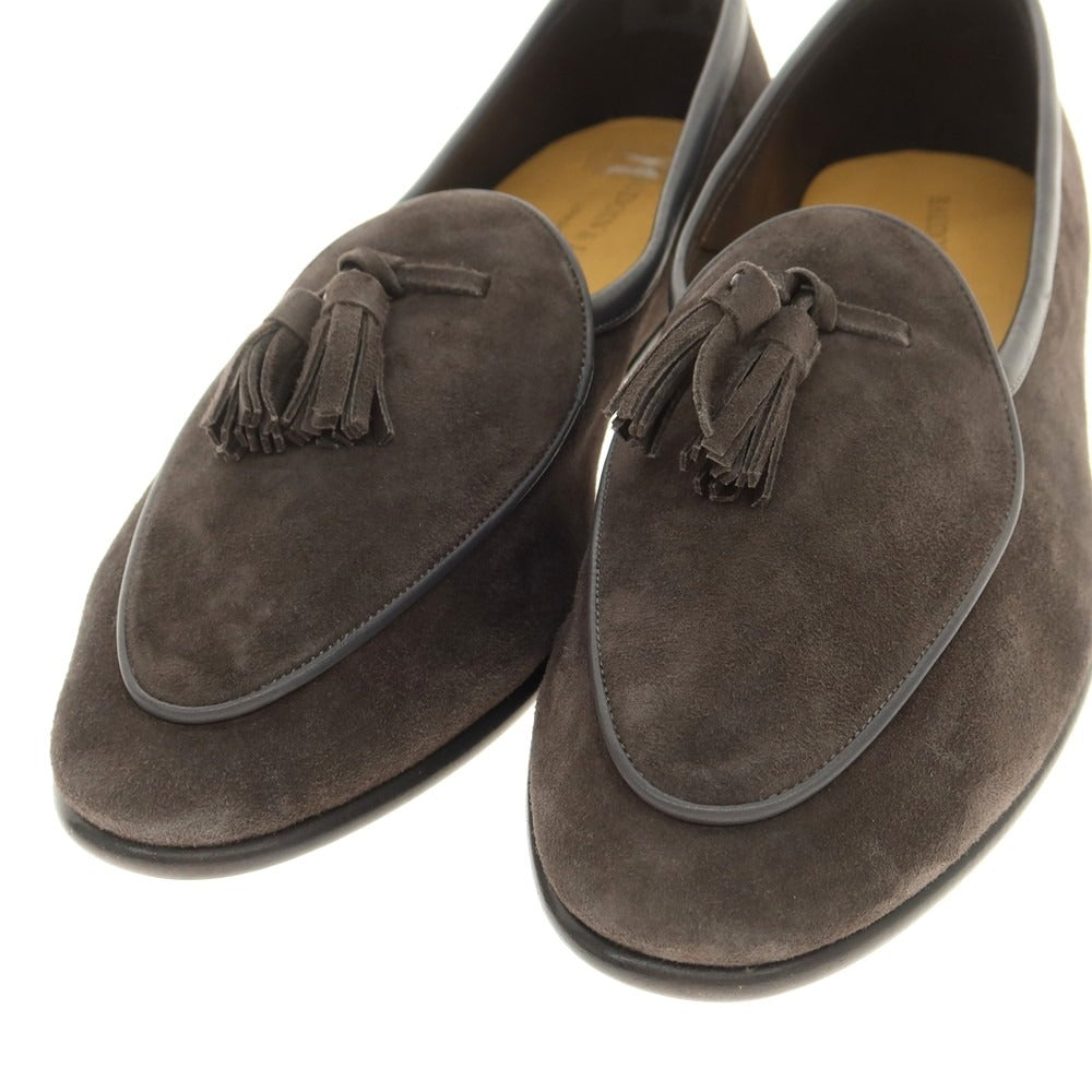 [New Outlet] Baudoin &amp;amp; Lange Lamb Leather Suede Tassel Loafers Belgian Shoes Dark Grey [41] [Condition Rank N-] [Men&