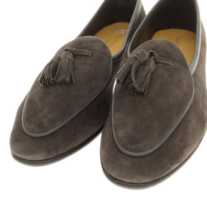 [New Outlet] Baudoin &amp;amp; Lange Lamb Leather Suede Tassel Loafers Belgian Shoes Dark Grey [41] [Condition Rank N-] [Men&