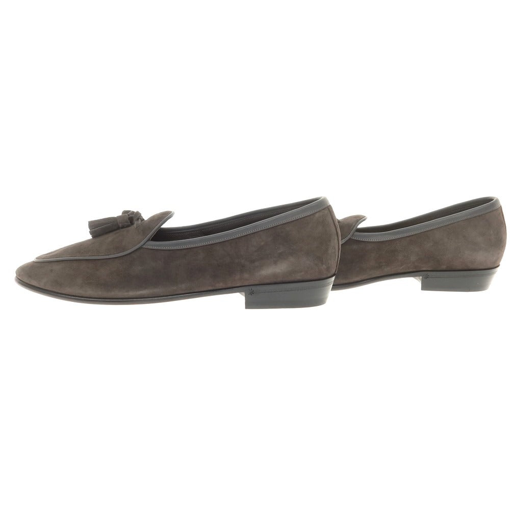 [New Outlet] Baudoin &amp;amp; Lange Lamb Leather Suede Tassel Loafers Belgian Shoes Dark Grey [41] [Condition Rank N-] [Men&
