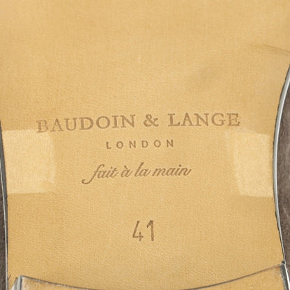 [New Outlet] Baudoin &amp;amp; Lange Lamb Leather Suede Tassel Loafers Belgian Shoes Dark Grey [41] [Condition Rank N-] [Men&