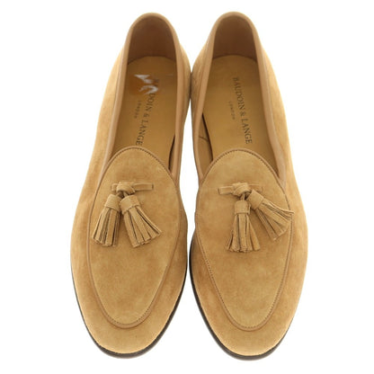 [New Outlet] Baudoin &amp;amp; Lange Lamb Leather Suede Tassel Loafers Belgian Shoes Dark Beige [41] [Condition Rank N-] [Men&