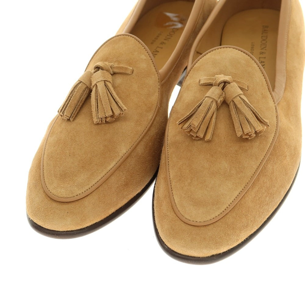 [New Outlet] Baudoin &amp;amp; Lange Lamb Leather Suede Tassel Loafers Belgian Shoes Dark Beige [41] [Condition Rank N-] [Men&