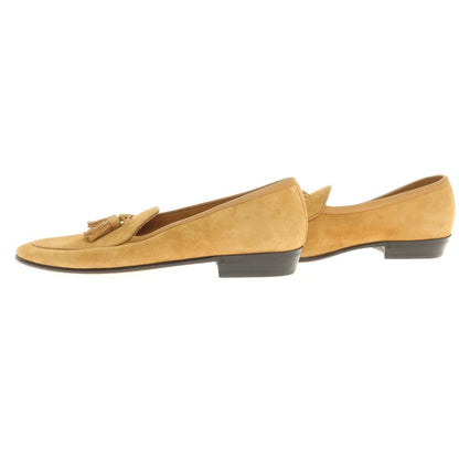 [New Outlet] Baudoin &amp;amp; Lange Lamb Leather Suede Tassel Loafers Belgian Shoes Dark Beige [41] [Condition Rank N-] [Men&