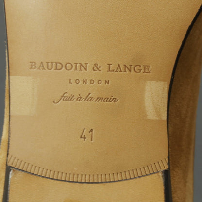 [New Outlet] Baudoin &amp;amp; Lange Lamb Leather Suede Tassel Loafers Belgian Shoes Dark Beige [41] [Condition Rank N-] [Men&
