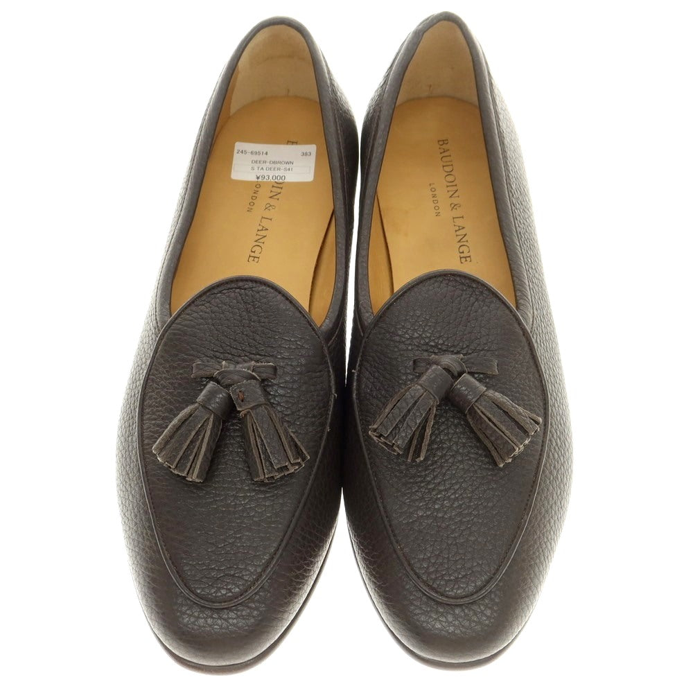 [New Outlet] Baudoin &amp;amp; Lange Deerskin Tassel Loafers Belgian Shoes Dark Brown [41] [Condition Rank N-] [Men&