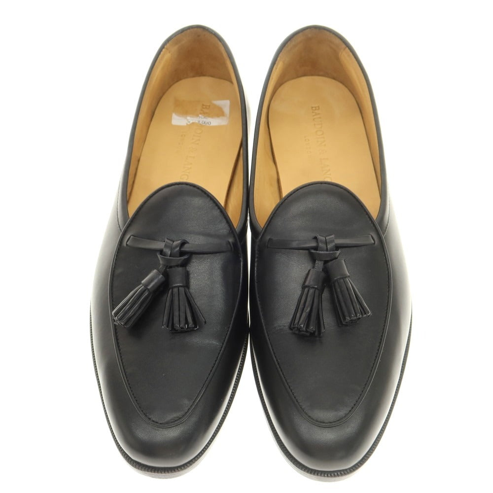 [New outlet] Baudoin &amp;amp; Lange Calfskin Tassel Loafers Belgian Shoes Black [41] [Condition Rank N-] [Men&