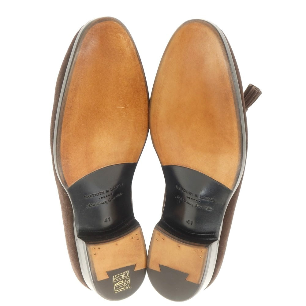 [New Outlet] Baudoin &amp;amp; Lange Suede Tassel Loafers Belgian Shoes Dark Brown [41] [Condition Rank N-] [Men&