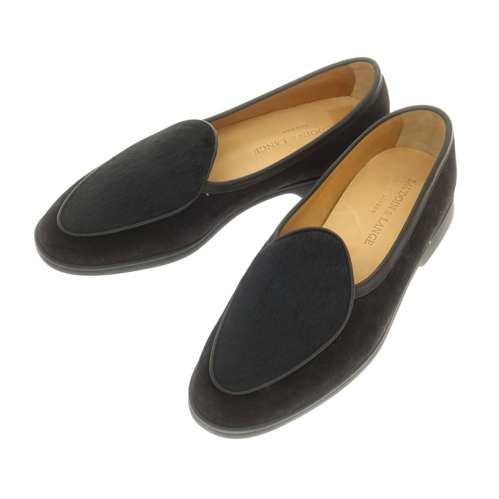 [New outlet] Baudoin &amp;amp; Lange suede x pony slip-on Belgian shoes, black [40] [Condition rank N-] [Men&