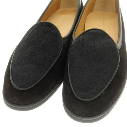 [New outlet] Baudoin &amp;amp; Lange suede x pony slip-on Belgian shoes, black [40] [Condition rank N-] [Men&