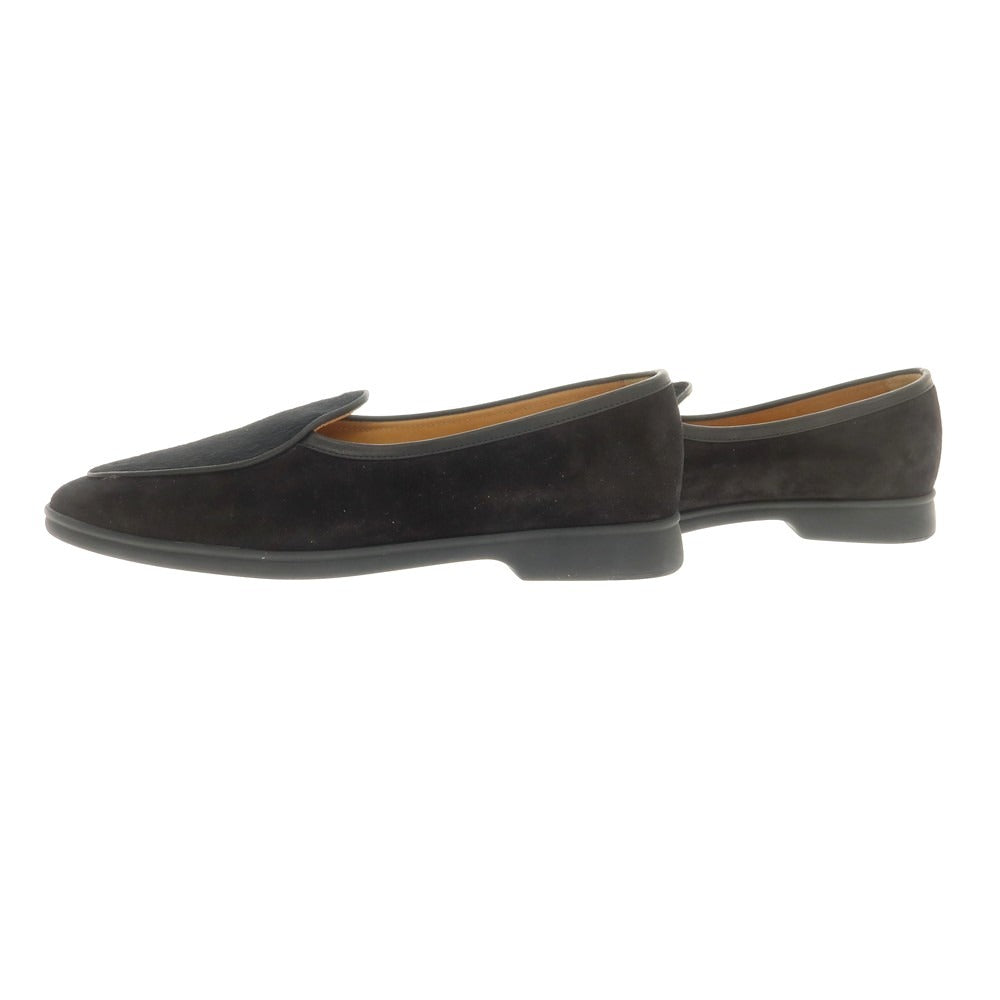 [New outlet] Baudoin &amp;amp; Lange suede x pony slip-on Belgian shoes, black [40] [Condition rank N-] [Men&