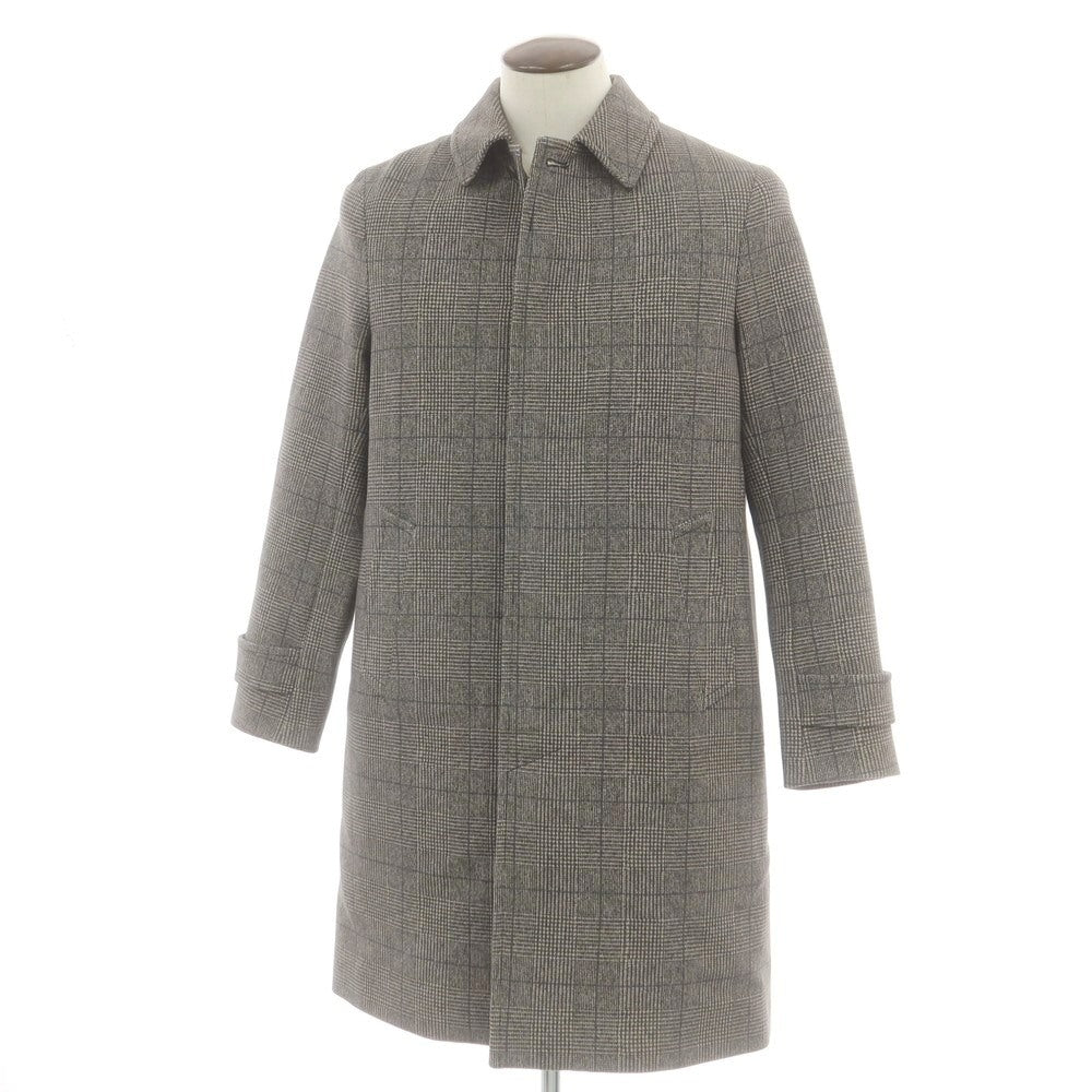 【中古】チルコロ1901 CIRCOLO 1901 コットン ジャージー チェック ステンカラーコート グレーxベージュ【 50 】【 状態ランクB 】【 メンズ 】