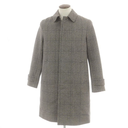 【中古】チルコロ1901 CIRCOLO 1901 コットン ジャージー チェック ステンカラーコート グレーxベージュ【 50 】【 状態ランクB 】【 メンズ 】
