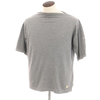 [Used] KANELL High gauge cotton boat neck short sleeve pullover knit gray [L] [Condition rank B] [Men&