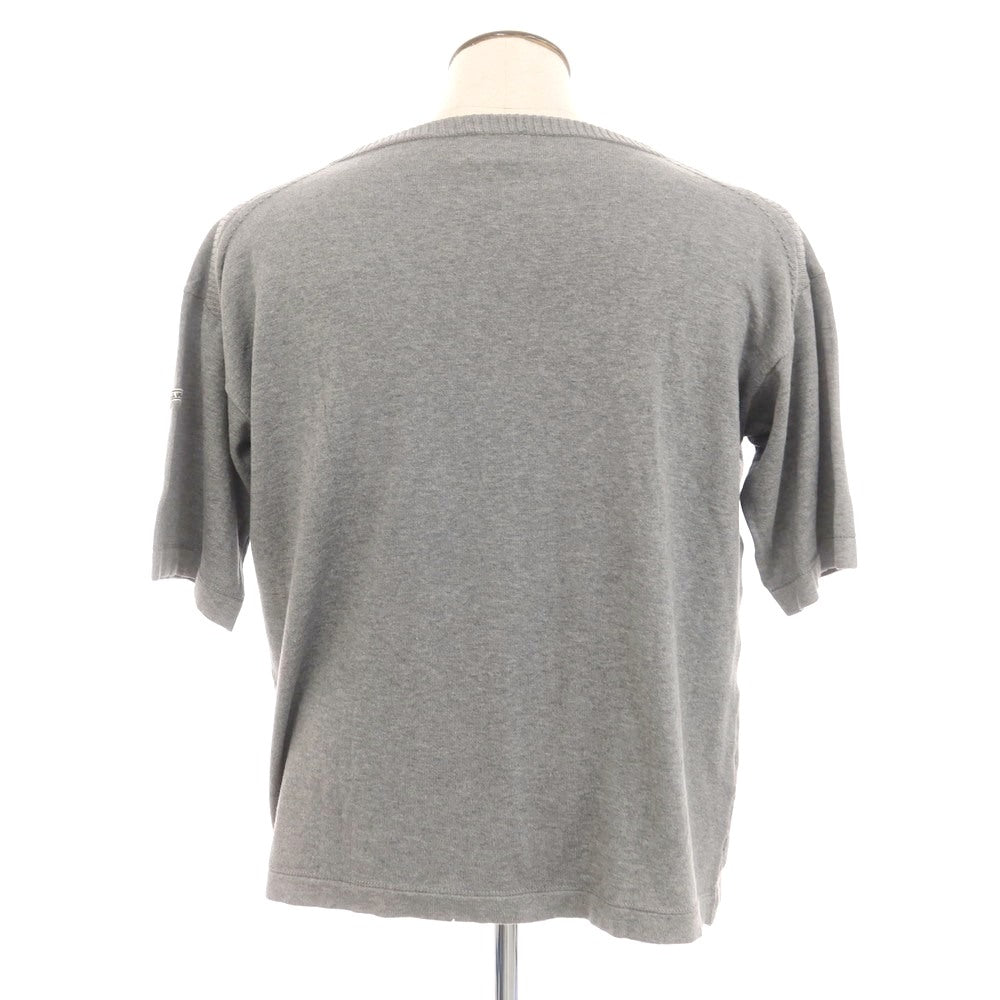 [Used] KANELL High gauge cotton boat neck short sleeve pullover knit gray [L] [Condition rank B] [Men&