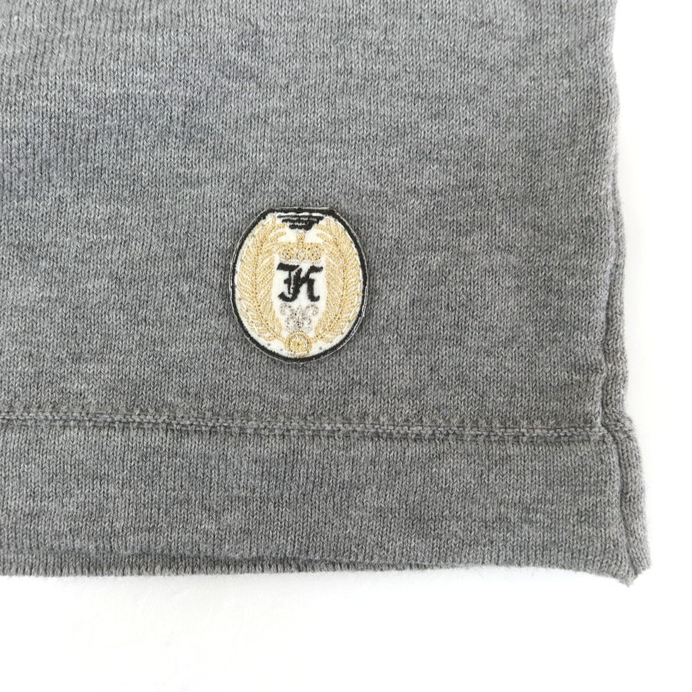 [Used] KANELL High gauge cotton boat neck short sleeve pullover knit gray [L] [Condition rank B] [Men&
