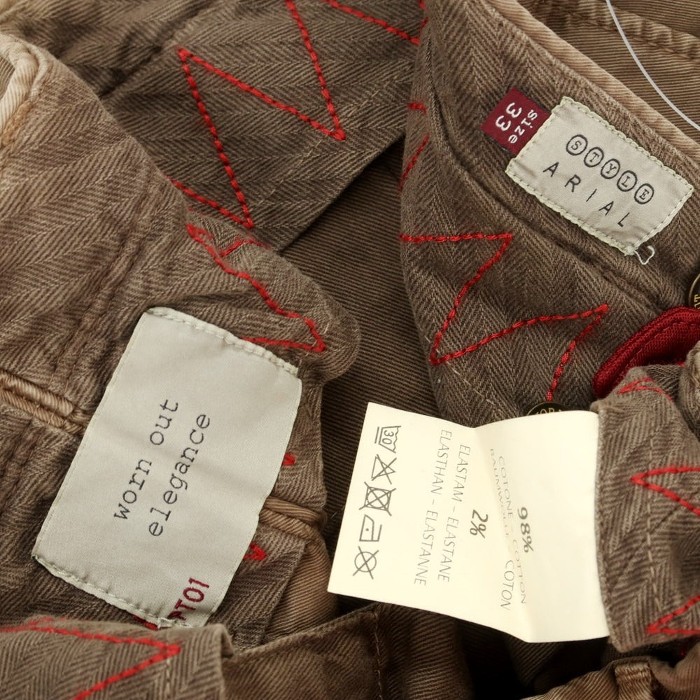 [Used] PT01 ARIAL Stretch Cotton Casual Slacks Pants Brown [33] [Condition Rank D] [Men&