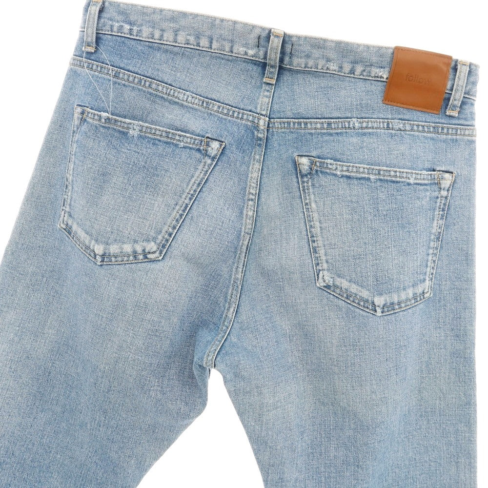 [Used] FOLLOW Distressed Stretch Cotton Jeans Denim Pants Light Blue [32] [Condition Rank C] [Men&