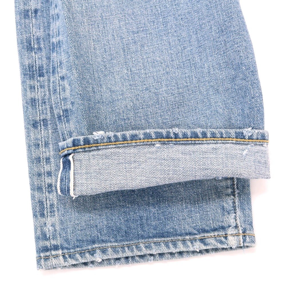 [Used] FOLLOW Distressed Stretch Cotton Jeans Denim Pants Light Blue [32] [Condition Rank C] [Men&