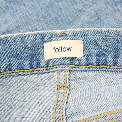 [Used] FOLLOW Distressed Stretch Cotton Jeans Denim Pants Light Blue [32] [Condition Rank C] [Men&