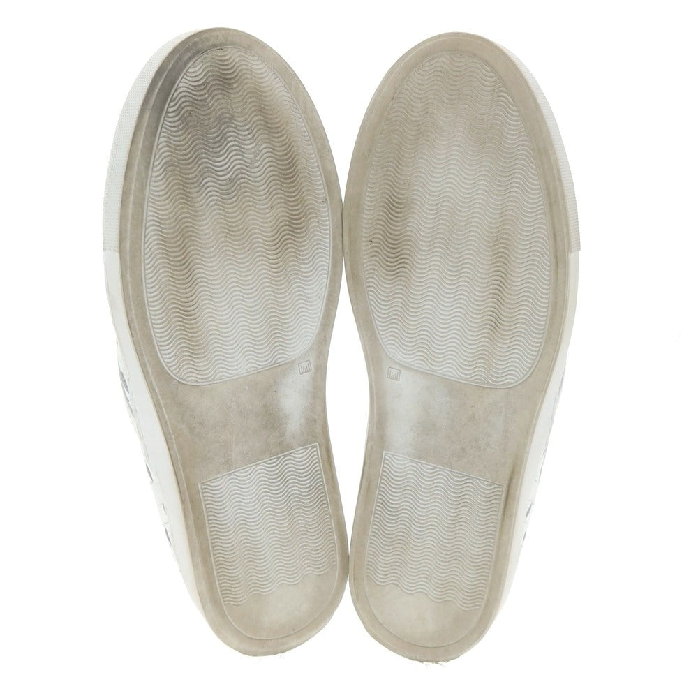 [Used] Barneys New York BARNEYS NEWYORK Intrecciato leather slip-on sneakers White [42] [Condition rank B] [Men&
