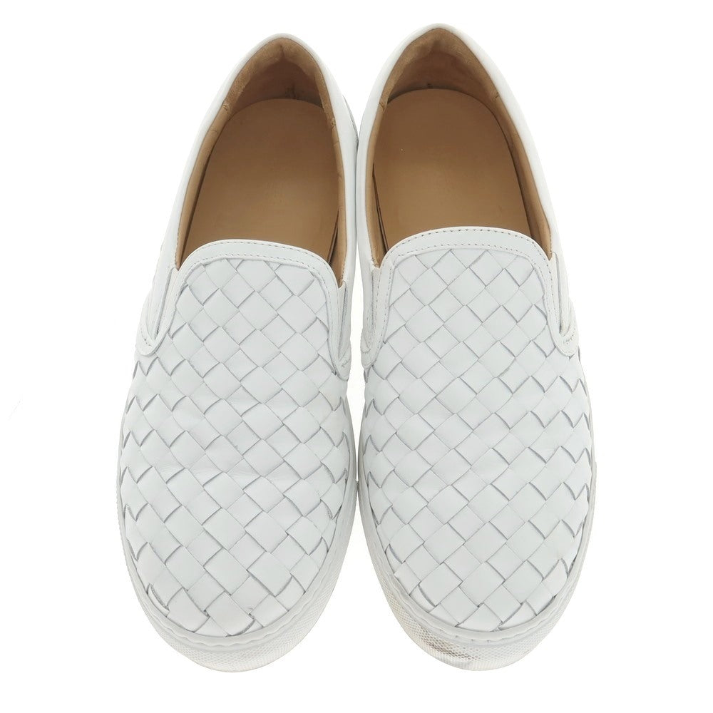 [Used] Barneys New York BARNEYS NEWYORK Intrecciato leather slip-on sneakers White [42] [Condition rank B] [Men&