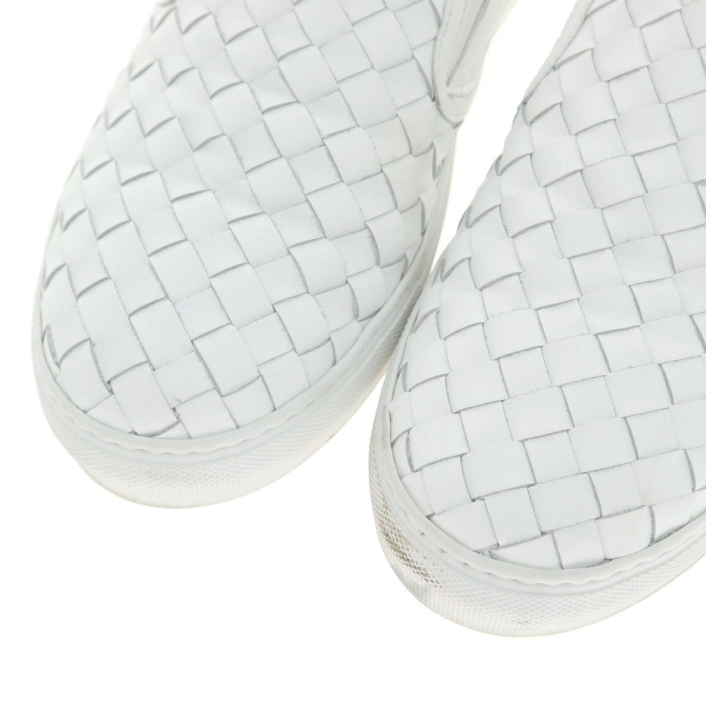 [Used] Barneys New York BARNEYS NEWYORK Intrecciato leather slip-on sneakers White [42] [Condition rank B] [Men&