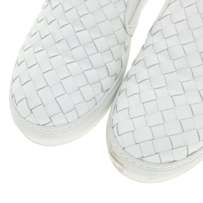 [Used] Barneys New York BARNEYS NEWYORK Intrecciato leather slip-on sneakers White [42] [Condition rank B] [Men&