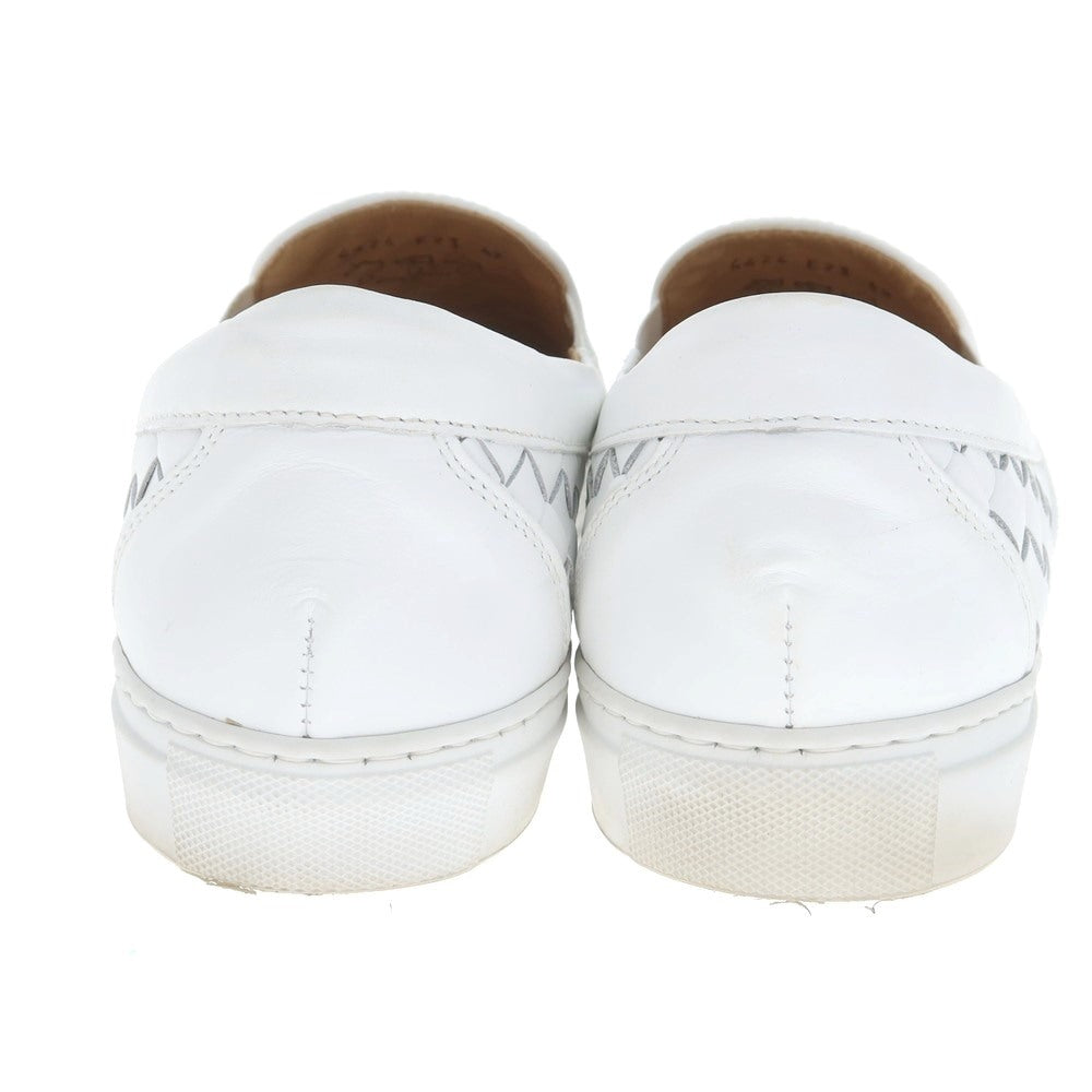 [Used] Barneys New York BARNEYS NEWYORK Intrecciato leather slip-on sneakers White [42] [Condition rank B] [Men&