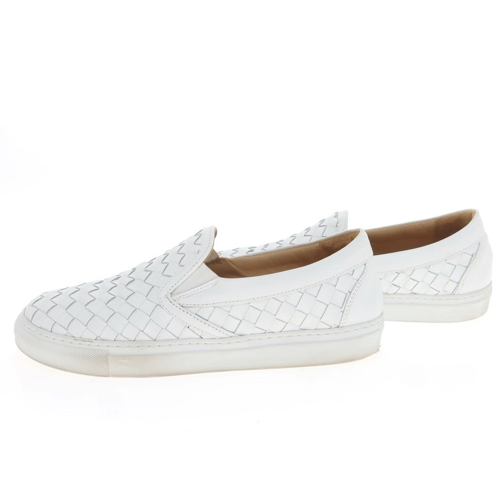 [Used] Barneys New York BARNEYS NEWYORK Intrecciato leather slip-on sneakers White [42] [Condition rank B] [Men&
