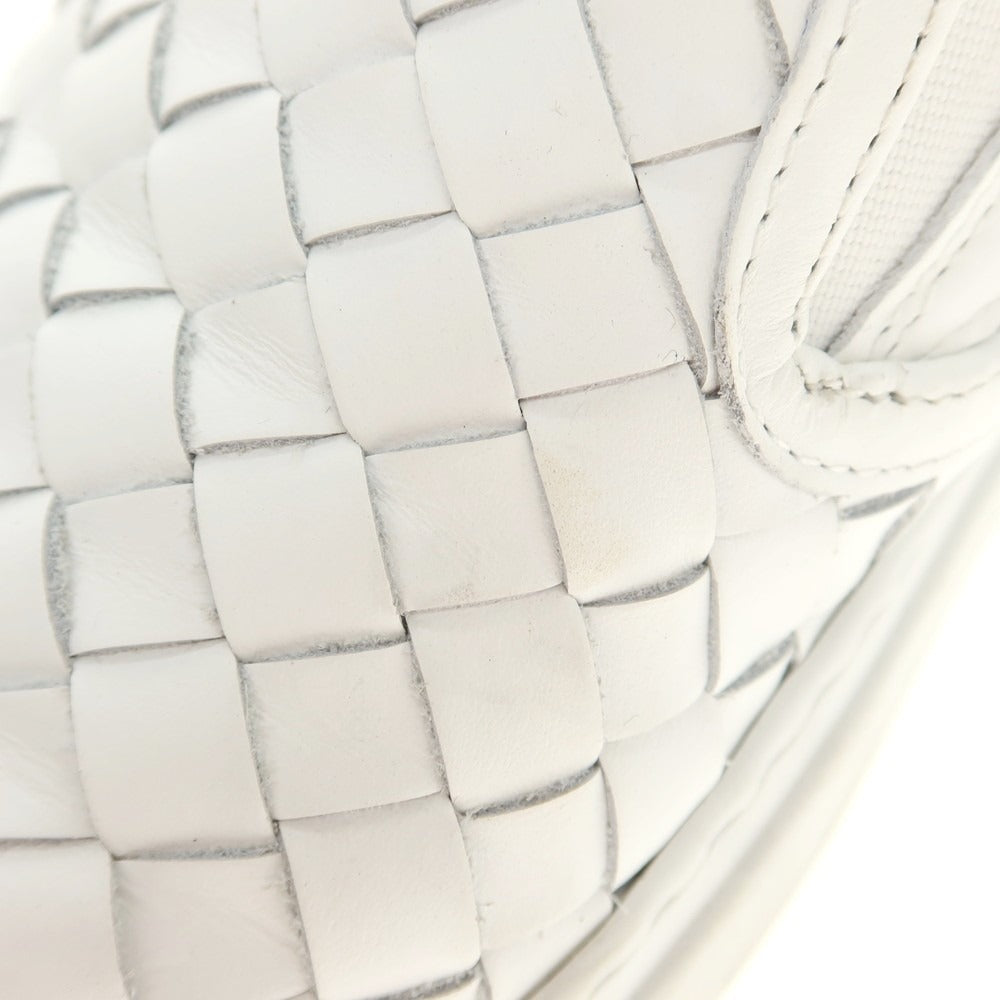 [Used] Barneys New York BARNEYS NEWYORK Intrecciato leather slip-on sneakers White [42] [Condition rank B] [Men&