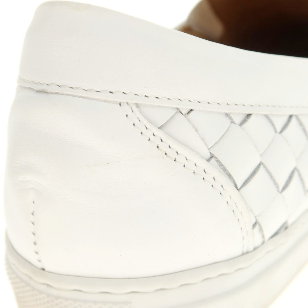 [Used] Barneys New York BARNEYS NEWYORK Intrecciato leather slip-on sneakers White [42] [Condition rank B] [Men&
