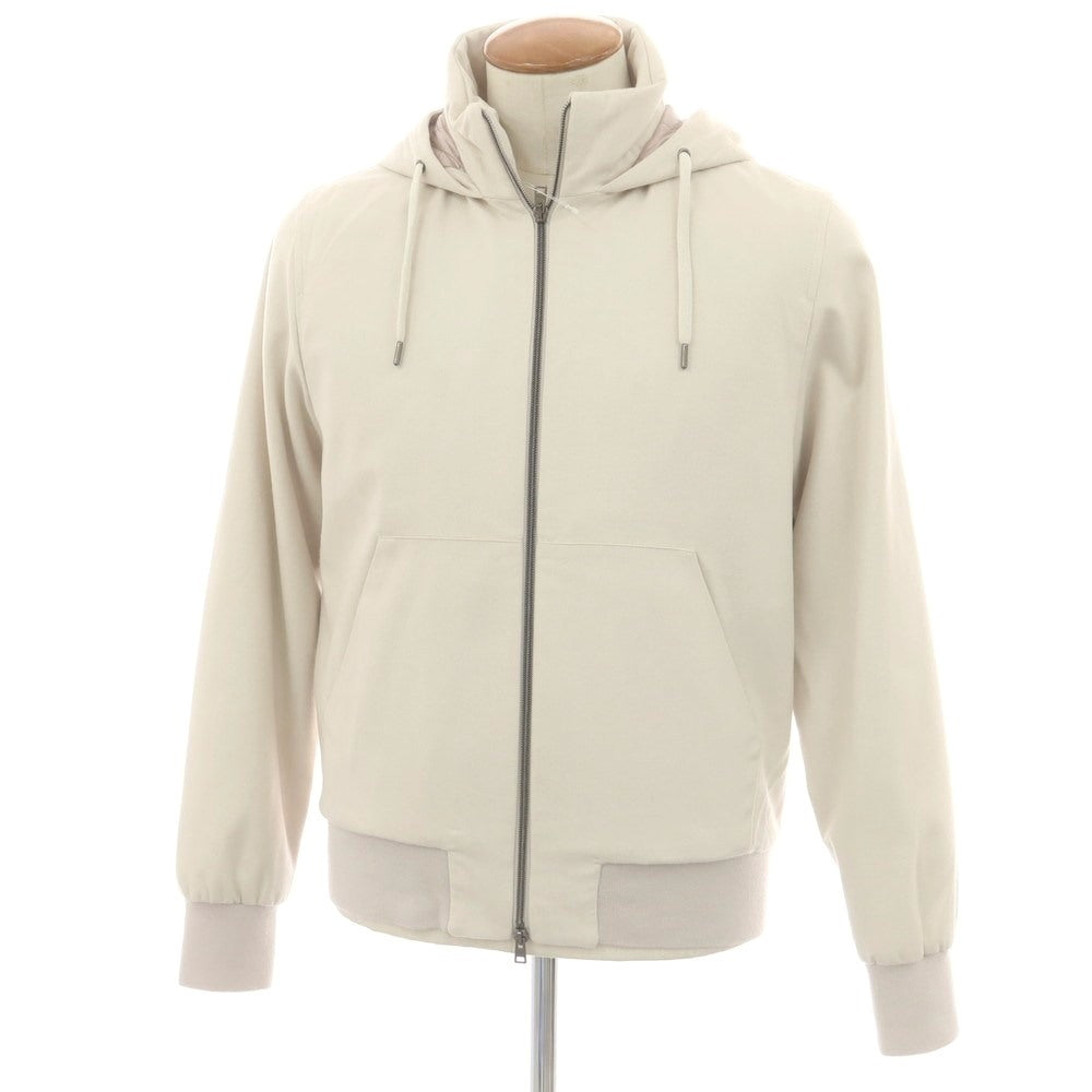 【中古】ヘルノ Herno シルクカシミヤ ダブルジップ フーデッド 中綿ブルゾン ライトベージュ【 46 】【 状態ランクA 】【 メンズ 】