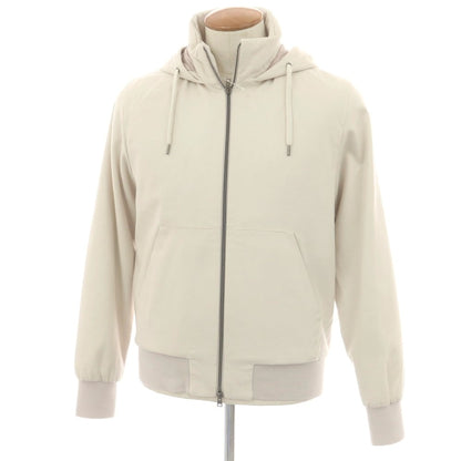 【中古】ヘルノ Herno シルクカシミヤ ダブルジップ フーデッド 中綿ブルゾン ライトベージュ【 46 】【 状態ランクA 】【 メンズ 】