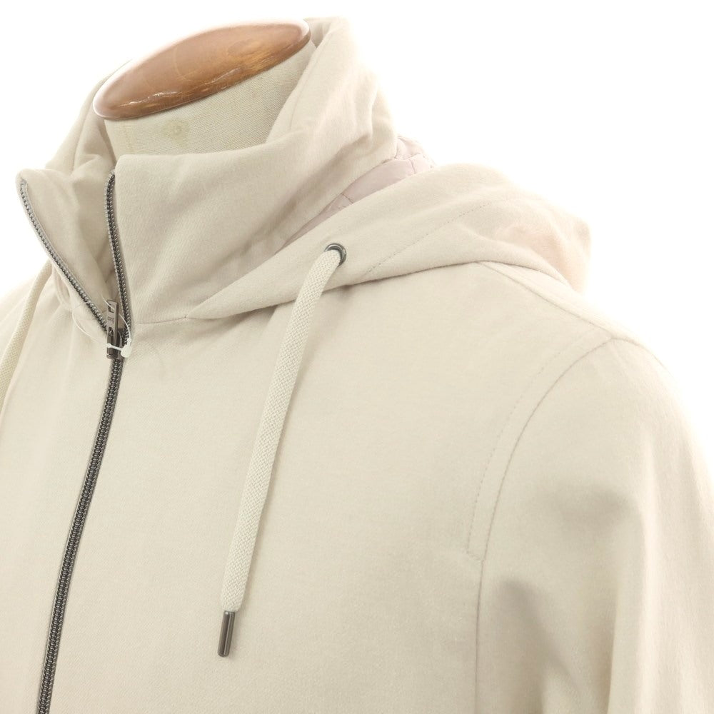 【中古】ヘルノ Herno シルクカシミヤ ダブルジップ フーデッド 中綿ブルゾン ライトベージュ【 46 】【 状態ランクA 】【 メンズ 】