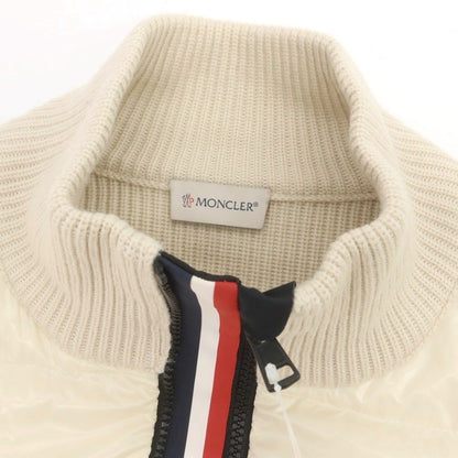 【中古】モンクレール MONCLER ニット ダブルジップ ダウンジャケット アイボリーxベージュ【 L 】【 状態ランクB 】【 メンズ 】
