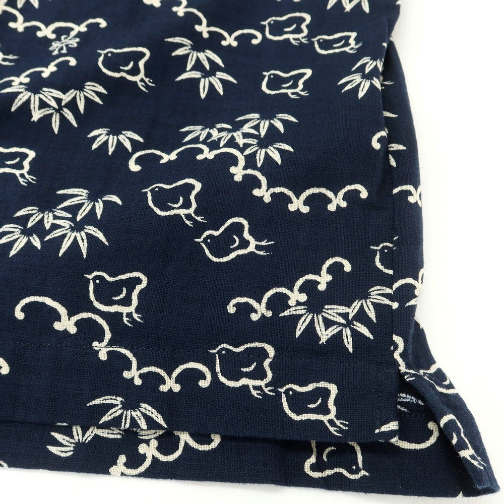 【中古】ヤコブコーエン JACOB COHEN コットン オープンカラー 半袖シャツ ネイビーxベージュ【 XL 】【 状態ランクA 】【 メンズ 】