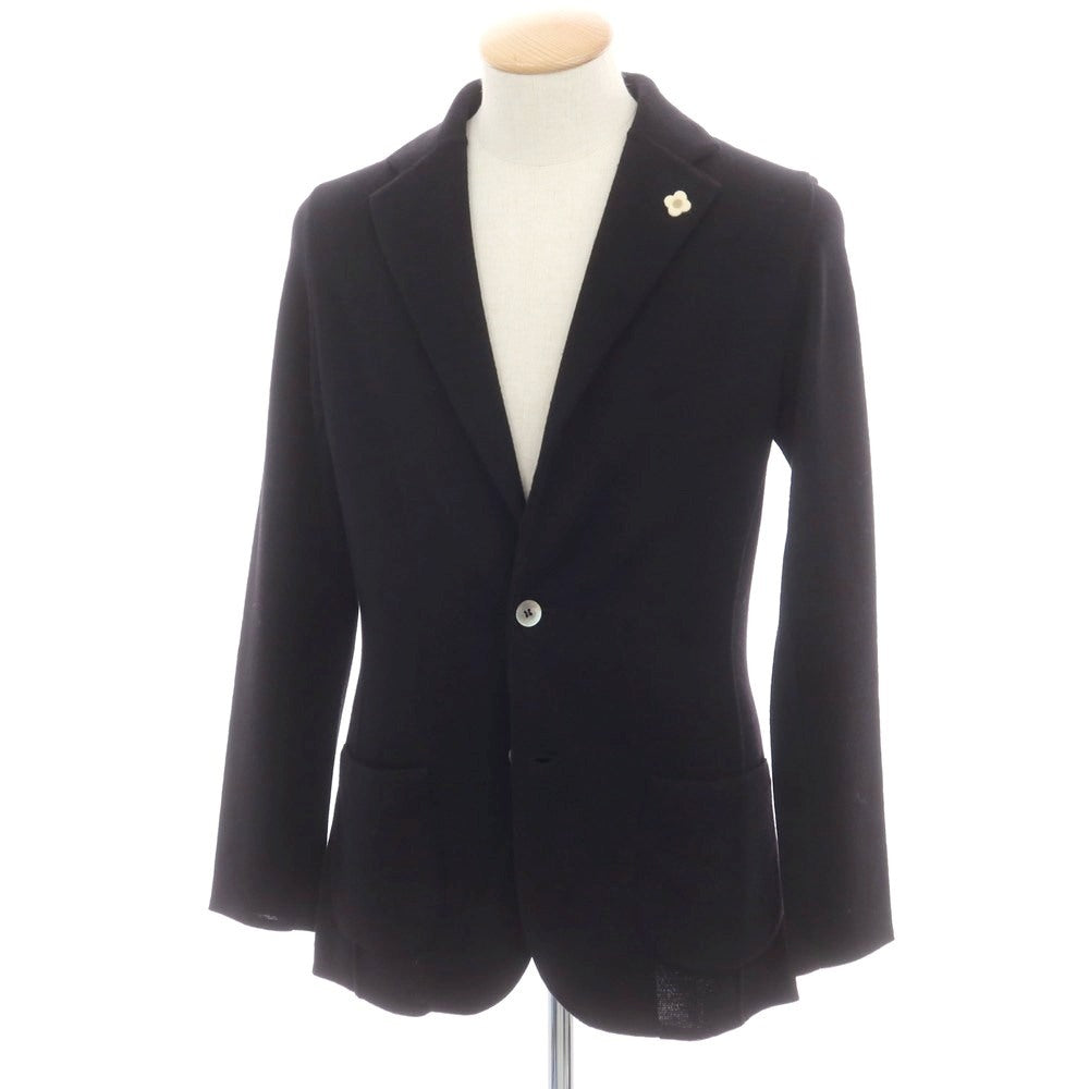 【中古】ラルディーニ LARDINI ウール 2B ニットジャケット ブラック【 S 】【 状態ランクB 】【 メンズ 】