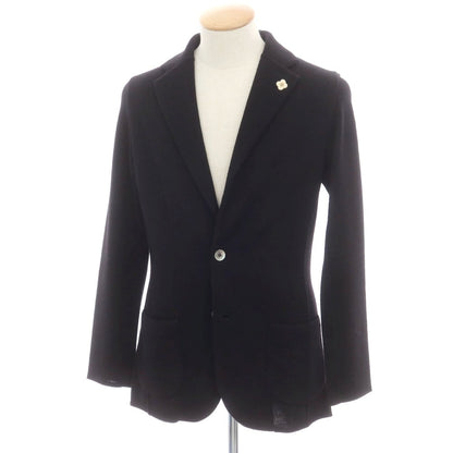 【中古】ラルディーニ LARDINI ウール 2B ニットジャケット ブラック【 S 】【 状態ランクB 】【 メンズ 】