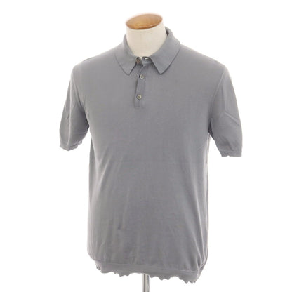 【中古】ロベルトコリーナ ROBERTO COLLINA ハイゲージ コットン 半袖 ポロニット グレー【 48 】【 状態ランクB 】【 メンズ 】