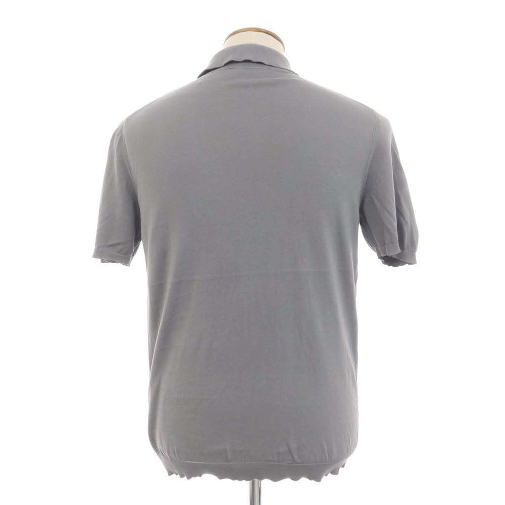 【中古】ロベルトコリーナ ROBERTO COLLINA ハイゲージ コットン 半袖 ポロニット グレー【 48 】【 状態ランクB 】【 メンズ 】