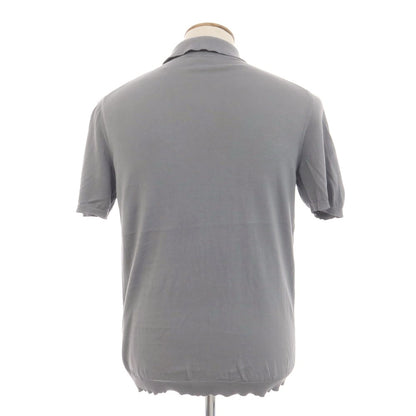 【中古】ロベルトコリーナ ROBERTO COLLINA ハイゲージ コットン 半袖 ポロニット グレー【 48 】【 状態ランクB 】【 メンズ 】