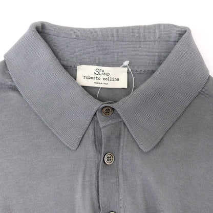 【中古】ロベルトコリーナ ROBERTO COLLINA ハイゲージ コットン 半袖 ポロニット グレー【 48 】【 状態ランクB 】【 メンズ 】